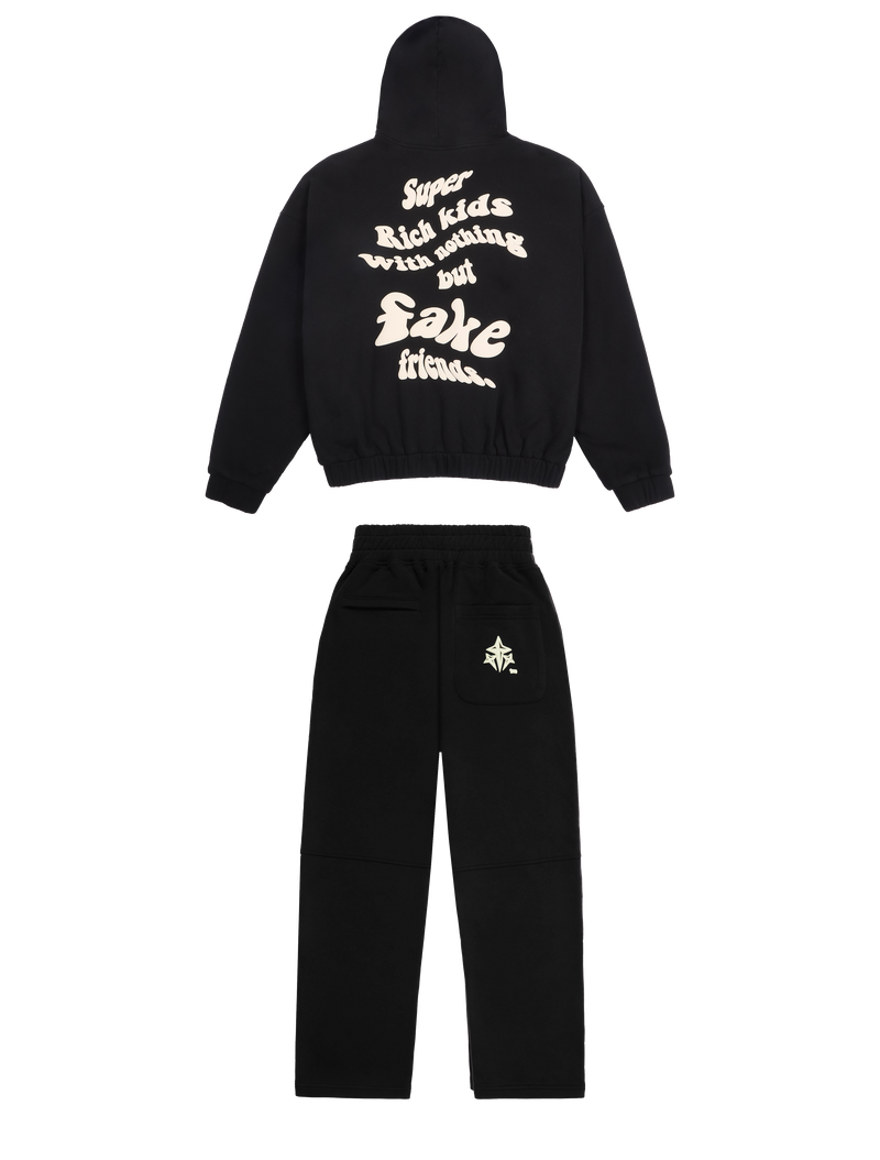 Black Logo-Print Jersey Full Tracksuit